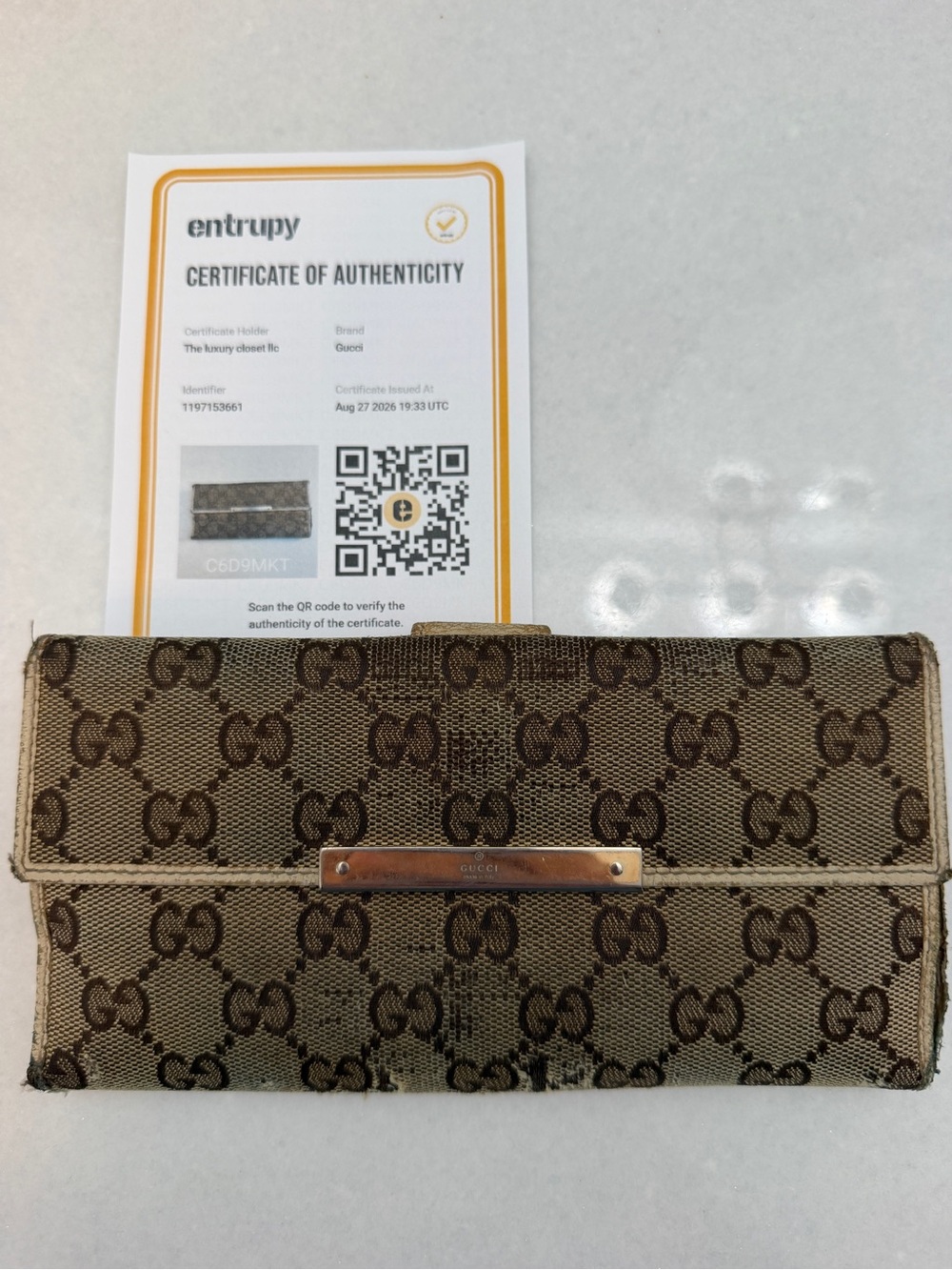 Vintage Gucci GG Canvas Wallet — As-Is